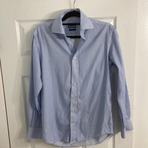 Cafe Cotton Barney sky blue stripe slim fit shirt - Picture 4 of 10